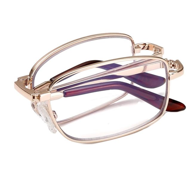 High-end natural crystal stone reading glasses men folding portable flower glasses women middle-aged and elderly high-definition crystal glasses anti-fatigue