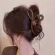 
Retro frosted bow tie clip for women with high-end hairdos on the back of the head, shark clip, simple temperament and versatile hair accessory