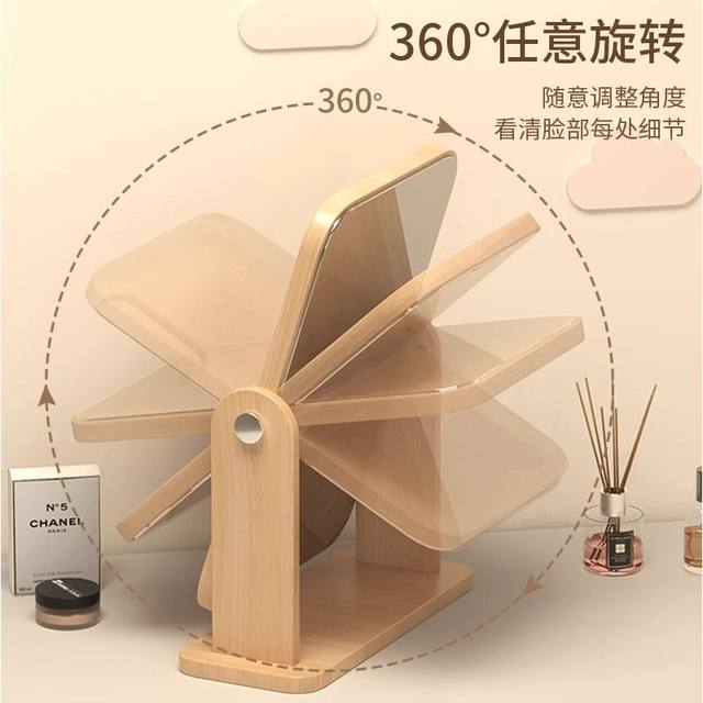 Mirror makeup mirror vanity mirror home bedroom desktop female student dormitory large square mirror folding makeup table