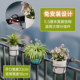 No installation potted iron railing flower rack guardrail European hanging balcony hanging basket green ivy succulent flower pot rack