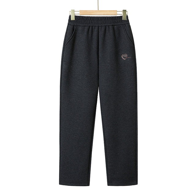 Mom pants autumn and winter 2025 new velvet thickened woolen straight casual pants loose middle-aged and elderly granny pants
