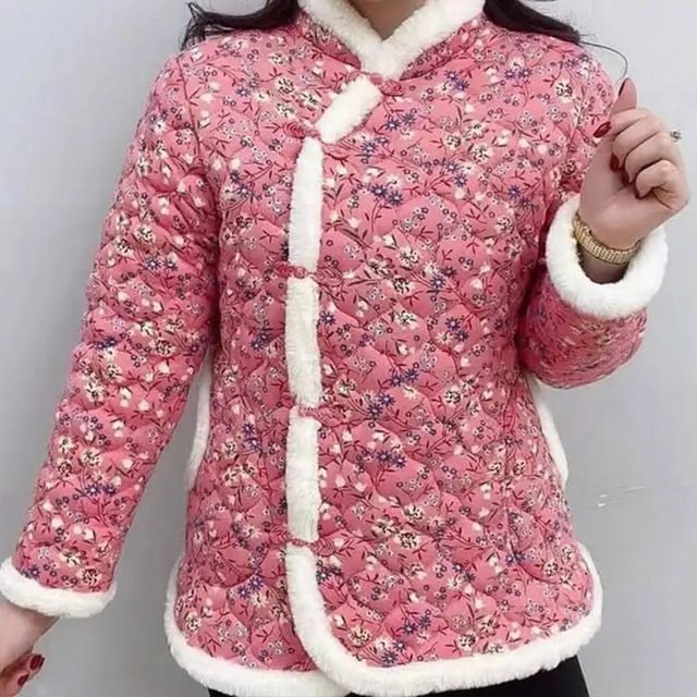 Net red cotton clothing autumn and winter Chinese thickened cotton jacket women's retro national mother Northeast cheongsam cotton jacket