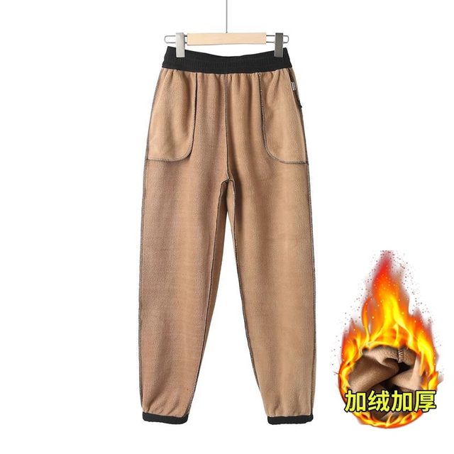 Mom pants spring and autumn, middle -aged and elderly women's pants plus velvet thick middle -aged female winter beam pants high waist casual wearing long pants