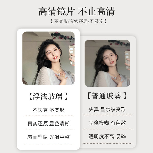 Full body mirror wall-mounted wall self-adhesive dressing mirror bedroom wall-mounted dormitory floor-standing household glass fitting mirror home furnishing