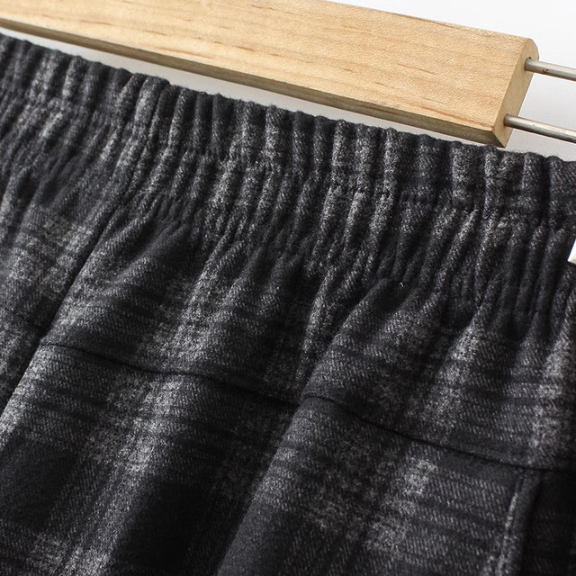 Mom pants Spring and Autumn New Plaid Pants Middle-aged and Elderly Women's Pants Casual High Waist Grandma Old Lady Straight Pants