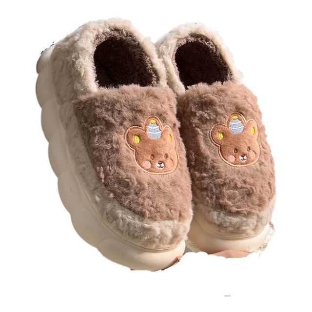 Cotton Slippers Women's Indoor 2024 Home Winter New Couple Warm Anti-Slip Wool Slippers Winter Shoes All-Inclusive