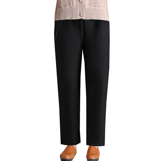 Mom's pants winter lamb velvet warm cotton pants plus velvet thickening loose loose pants for middle-aged and elderly women's pants grandma pants convenient