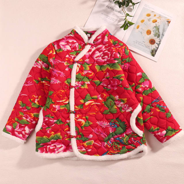 Net red cotton clothing winter Chinese thickened cotton jacket women's retro nation mother Northeast cheongsam cotton jacket jacket middle -aged and elderly