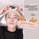 Beam with a male face -to -face mask men's head hoop Makeup headpiece head scarf hair binding hair bundle card head decorative deer horn
