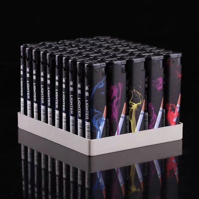 Wholesale price of 50 pieces of windproof lighters for household disposable open flame convenience stores and supermarkets to make a fortune