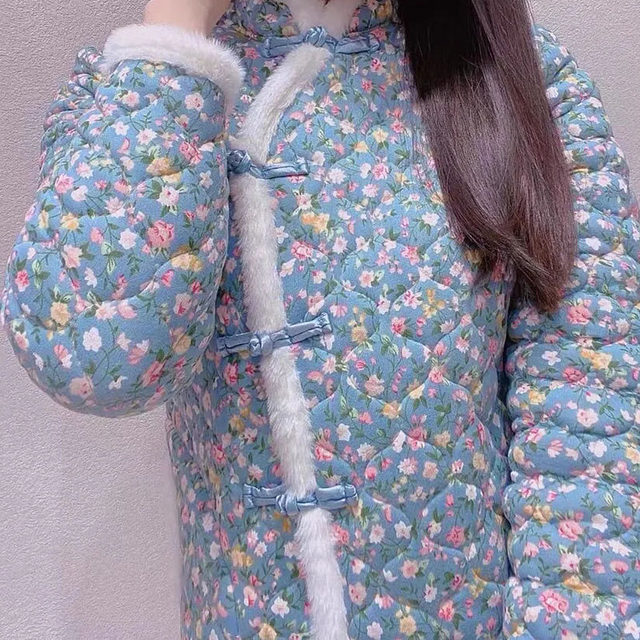 Net red cotton clothing winter Chinese thickened cotton jacket women's retro nation mother Northeast cheongsam cotton jacket jacket middle -aged and elderly