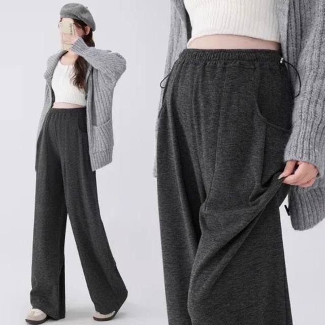 Wide-legged glutinous rice pants for pregnant women in spring, autumn and winter, pig nose button leggings, plus velvet thickened trousers, autumn clothes, autumn styles, pregnancy