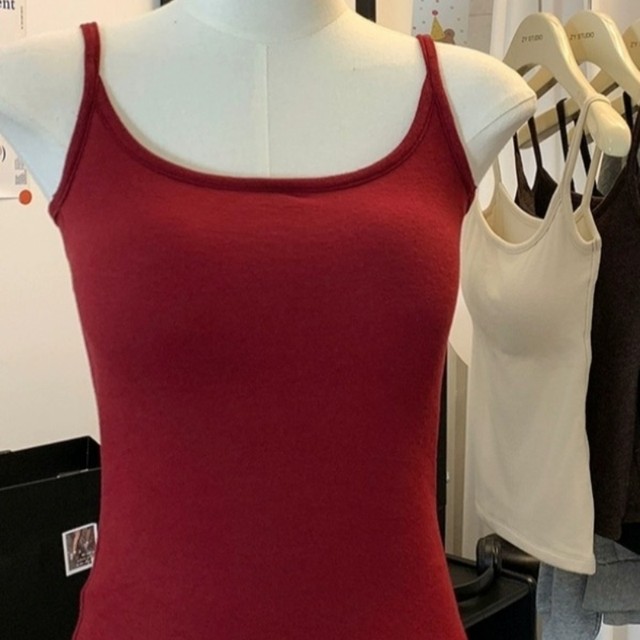 
Double-sided plush velvet with chest padding and pure lust bottoming camisole for women in autumn and winter thickened thermal underwear tops