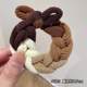 Milk tea hand -woven bow bowl high elastic head rope rubber band hair circles
