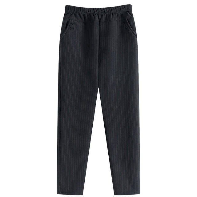 Mom's warm cotton pants autumn and winter lamb velvet thickened middle-aged and elderly women's pants spring and autumn grandma long pants outer wear