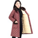 Winter thickened warm cotton coat mother's wear long velvet cotton coat top middle-aged and elderly women's cotton coat plaid