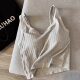 Spring and summer suspender vest with chest pad for women in women's white letter printed short sports sleeveless top for suit