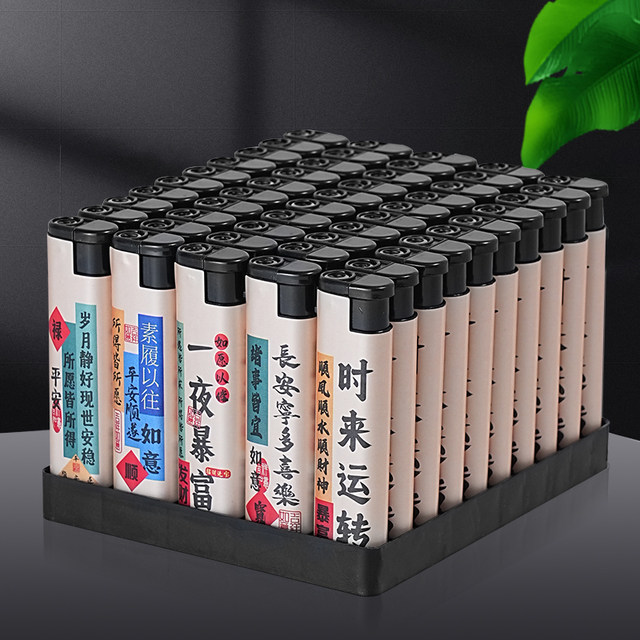 50 disposable lighters windproof and explosion-proof creative advertising manufacturers direct sales wholesale household good luck lucky cat