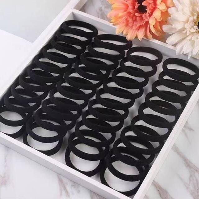 20 black towel hair ties