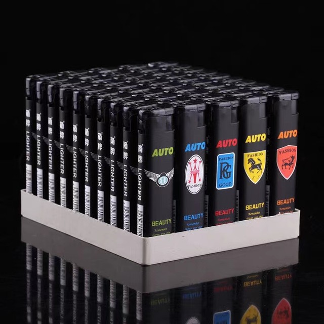 Wholesale price of 50 pieces of windproof lighters for household disposable open flame convenience stores and supermarkets to make a fortune