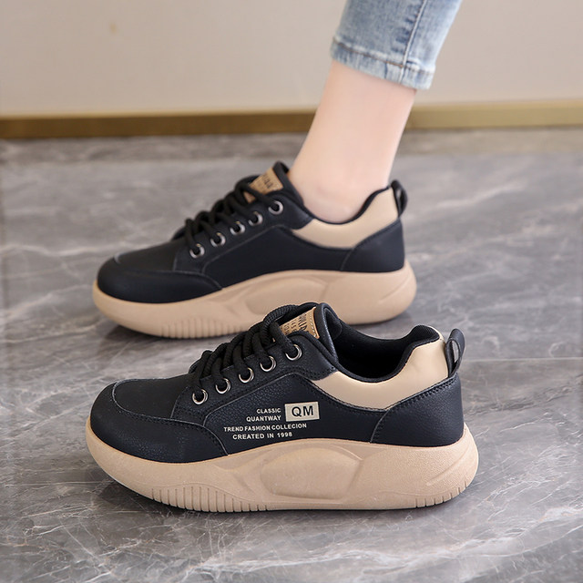 The same style of shit-striking genuine leather sneakers for the shopping mall, women's new autumn hot-skinned shoes for women
