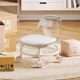 Universal wheel small stool soft seat pulley low stool with baby children's chair back transparent round stool home beautiful seam bench