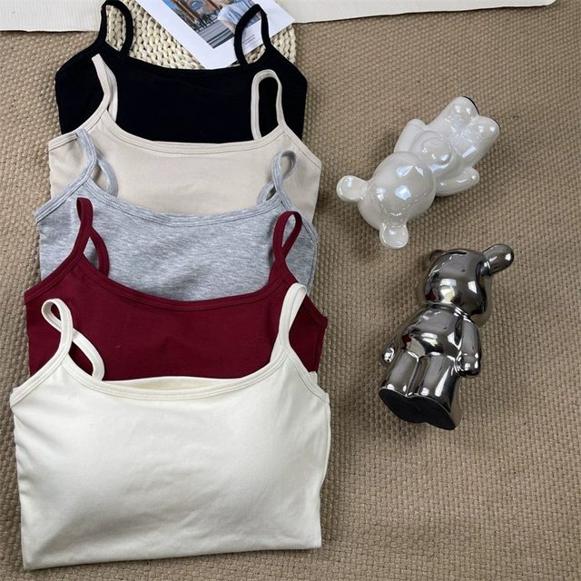 Summer suspender with chest pad vest for women with 2025 new white beautiful back bra integrated with outer base top