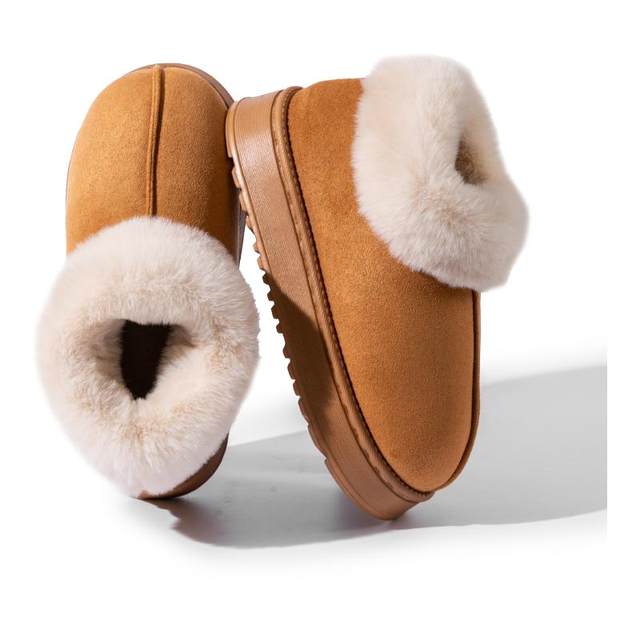 
Heeled cotton slippers for women in winter 2025 new indoor home plus velvet warm thick-soled non-slip cotton shoes for men wearing outside