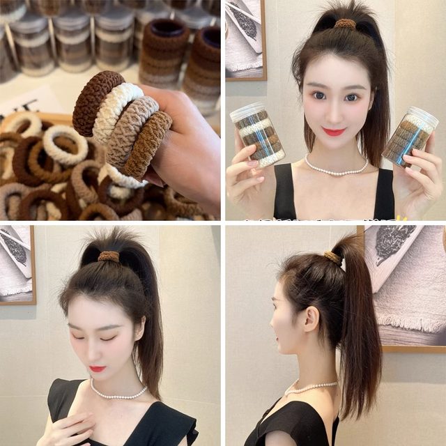 High ponytail hair rope 2025 new high-end rubber band for women tying head adults high elastic durable bold hair ring
