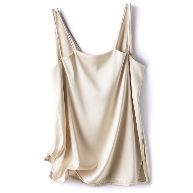 Suit and suspender vest for women with inner layer base imitation silk imitation mulberry silk satin beautiful back and outer wear sexy sleeveless