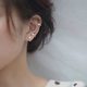925 silver needle ear piercing earrings for women, Ruyi knot, simple niche temperament, high-end ear bone nails, no need to take off earrings when sleeping