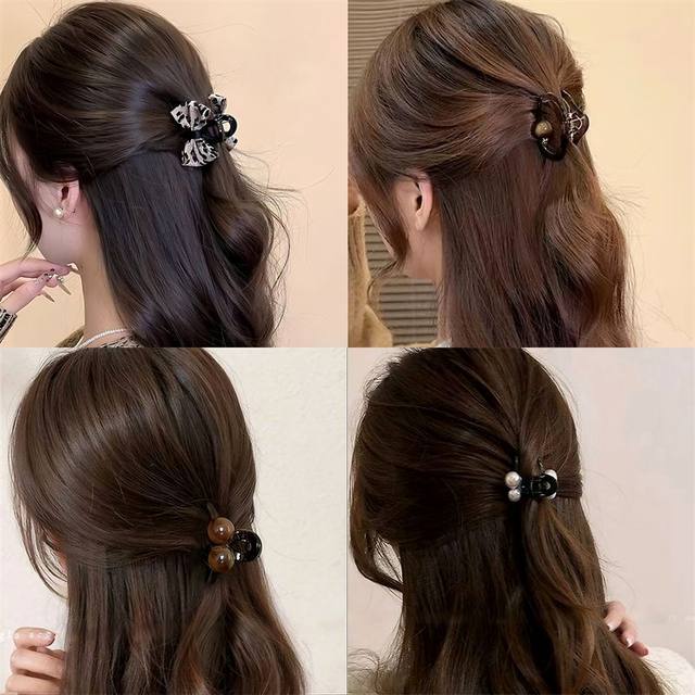 Amber Cloud Small Clip Half-tied Hairpin Side Clip Side Mini Bangs Clip Princess Head Small Clip Headdress