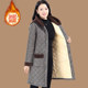Winter thickened warm cotton coat mother's wear long velvet cotton coat top middle-aged and elderly women's cotton coat plaid