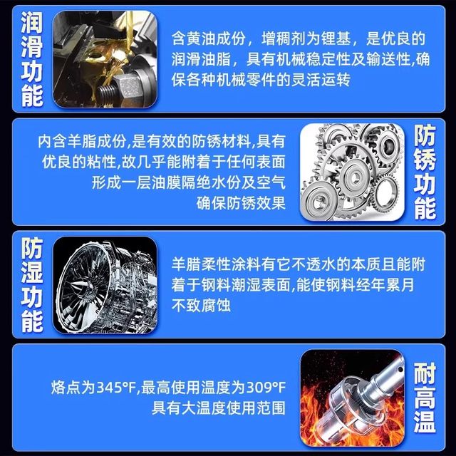 Anti-rust liquid butter spray car door window hinge door lock lubricant mechanical abnormal noise lubrication grease track special