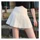 Four season Korean version of safety pants + zipper + button pleated skirt JK uniform skirt versatile skirt short skirt

