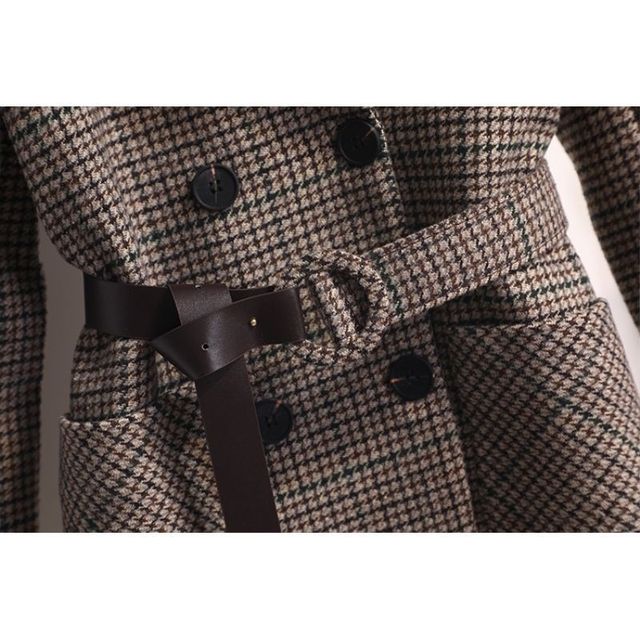 2021 Autumn and Winter Checkered Women's Suit Jacket Korean