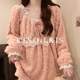 
RIXO LRIS French coral velvet pajamas suit for women in autumn and winter lace thickened waist warm new home clothes