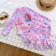 New children's swimsuit female conjoined swimwear split mermaid skirt small middle big girl long -sleeved swimsuit
