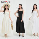 Sanfu Dress 2025 Summer Simple Wrinkled Waist Scattered Vest Skirt Long Skirt Women's Clothing 498356
