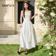 Sanfu Dress 2025 new summer French pleated waist-hugging temperament inner vest long skirt women's clothing 498356