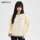 Sanfu pullover sweater for women 2025 spring design contrast color fake two-piece fashion red top women's clothing 494590
