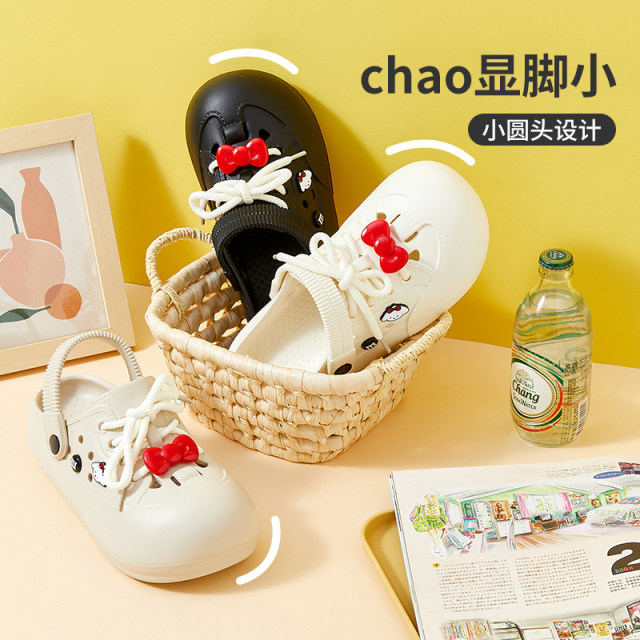 Sanfu hole shoes eva cute heightened thick sole showing foot small beach outdoor sandals women's summer 2025 new model
