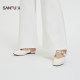 Sanfu casual pants 2025 new summer simple slim low waist bell-bottom pants white long pants women's clothing 498363
