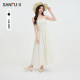 Sanfu Dress 2025 Summer Simple Wrinkled Waist Scattered Vest Skirt Long Skirt Women's Clothing 498356
