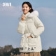 Senma down jacket female medium -long waist loose fur collar hood 2023 winter new windproof waterproof thick jacket