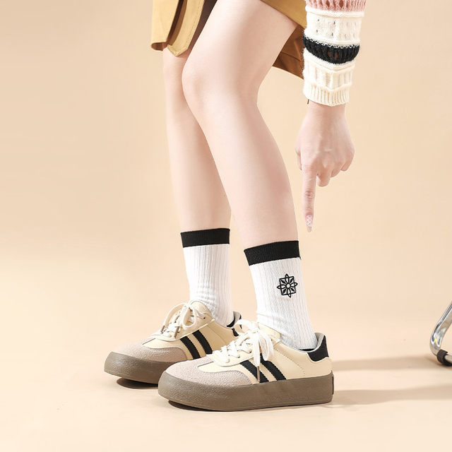 Semir moral training shoes for women 2025 autumn and winter new shoes for women thick-soled sports white shoes casual plus velvet sneakers for women