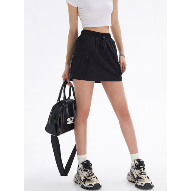 Large size American work skirt female fat girl high waist slimming mm hips 2024 summer thin casual pants skirt trendy