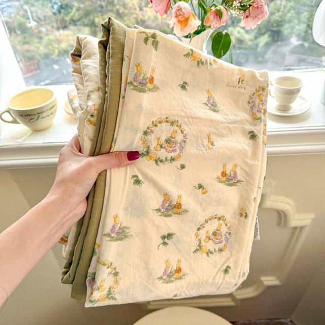 Class A double-layer yarn bed four-piece set pure cotton all-cotton new pastoral bed sheet quilt cover quilt cover dormitory three-piece set 4