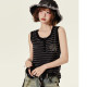 Girlhalo American retro hot girl suspender vest women summer striped star embroidered loose sleeveless top
