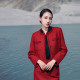 Wandian 2025 spring new black long-sleeved shirt Ruili style H-shaped lace-up bow 1241S03XJ1